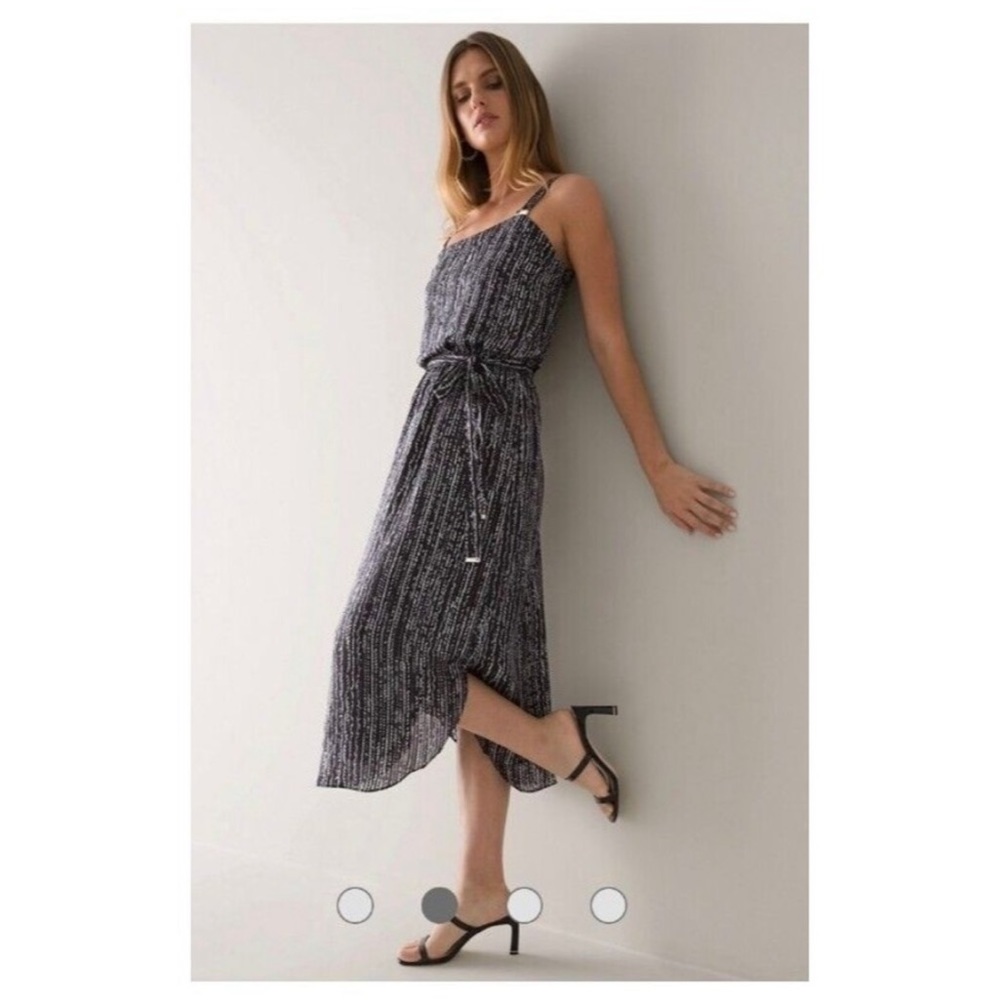NWT White House Black Market Women’s Black and White Midi Dress M
